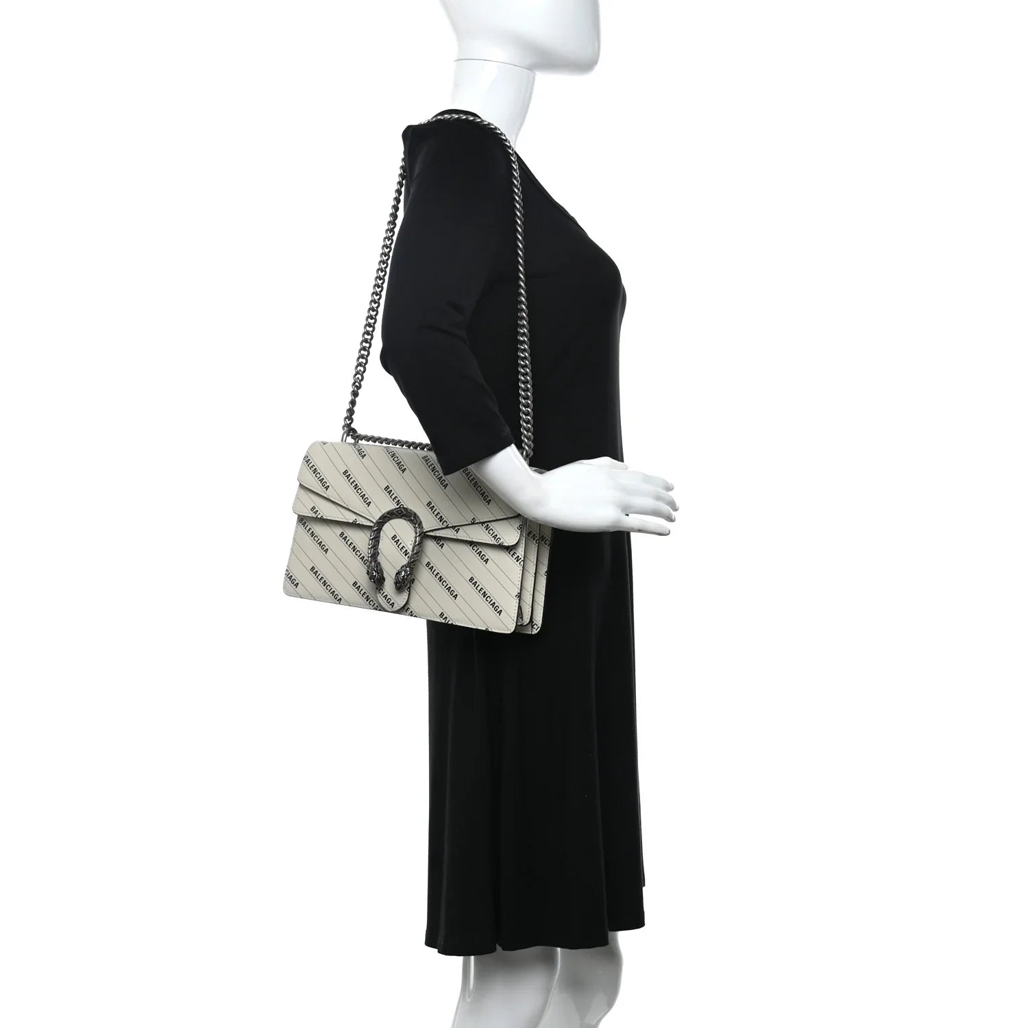 Gucci X Balenciaga Calfskin Dionysus Small Shoulder Bag – White