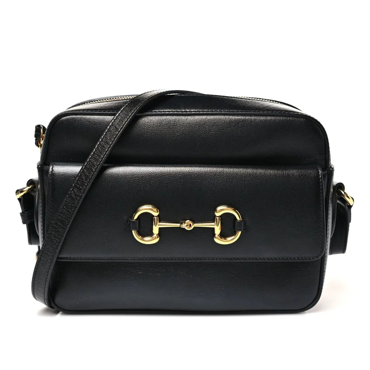Gucci Horsebit 1955 Small Shoulder Leather Bag – Black