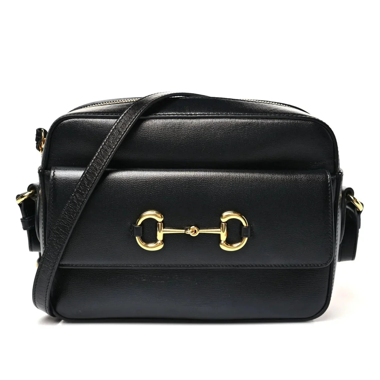 Gucci Horsebit 1955 Small Shoulder Leather Bag – Black