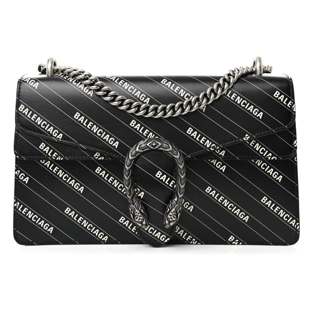 Gucci X Balenciaga Calfskin Dionysus Small Shoulder Bag – Black