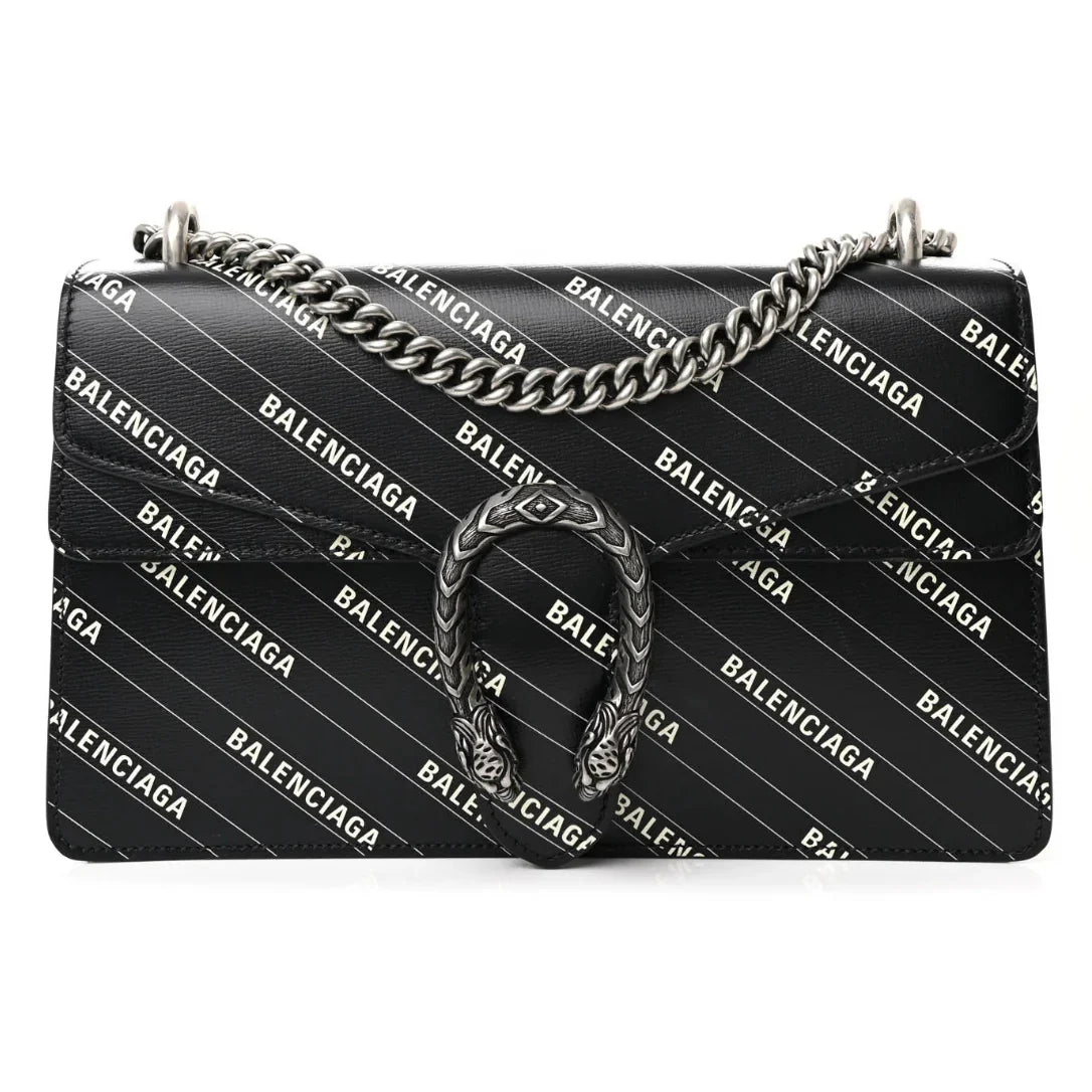 Gucci X Balenciaga Calfskin Dionysus Small Shoulder Bag – Black