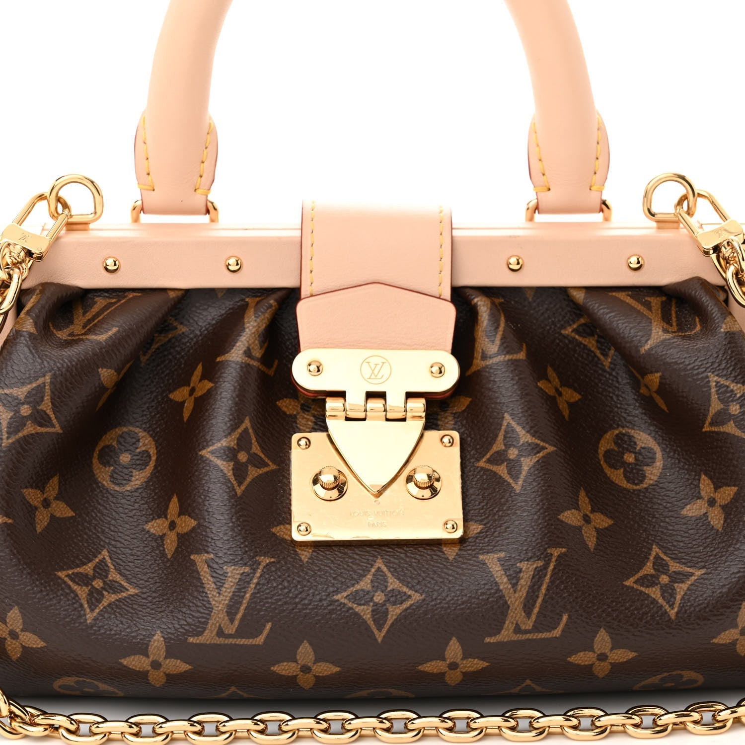 Louis Vuitton Monogram Top Handle Clutch Handbag – Brown