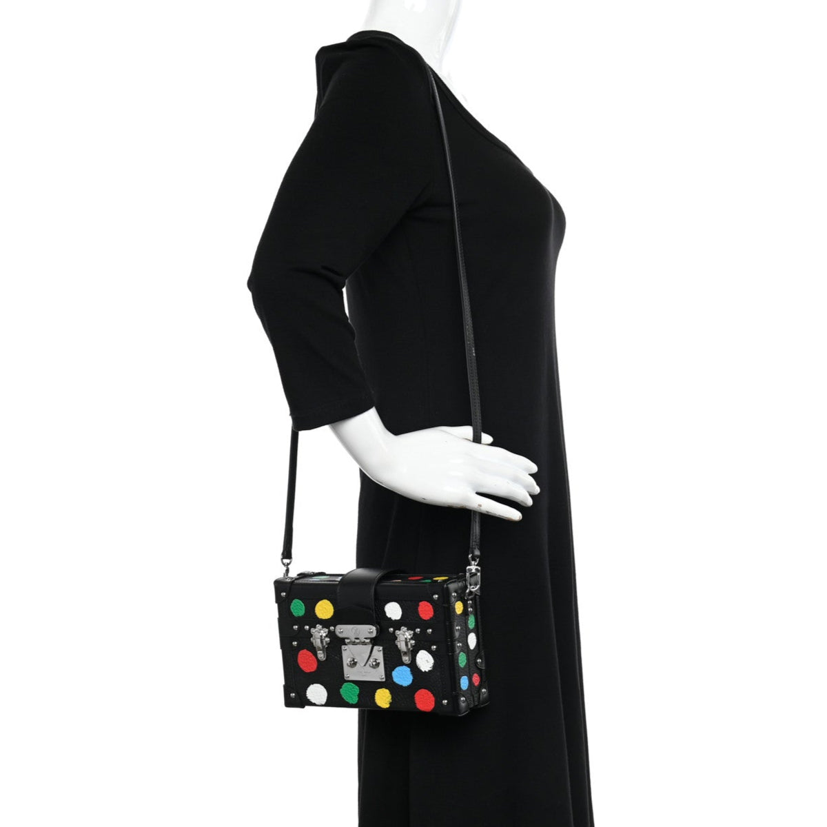 Louis Vuitton x Kusama Yayoi Taurillon Petite Malle Crossbody Bag - Black