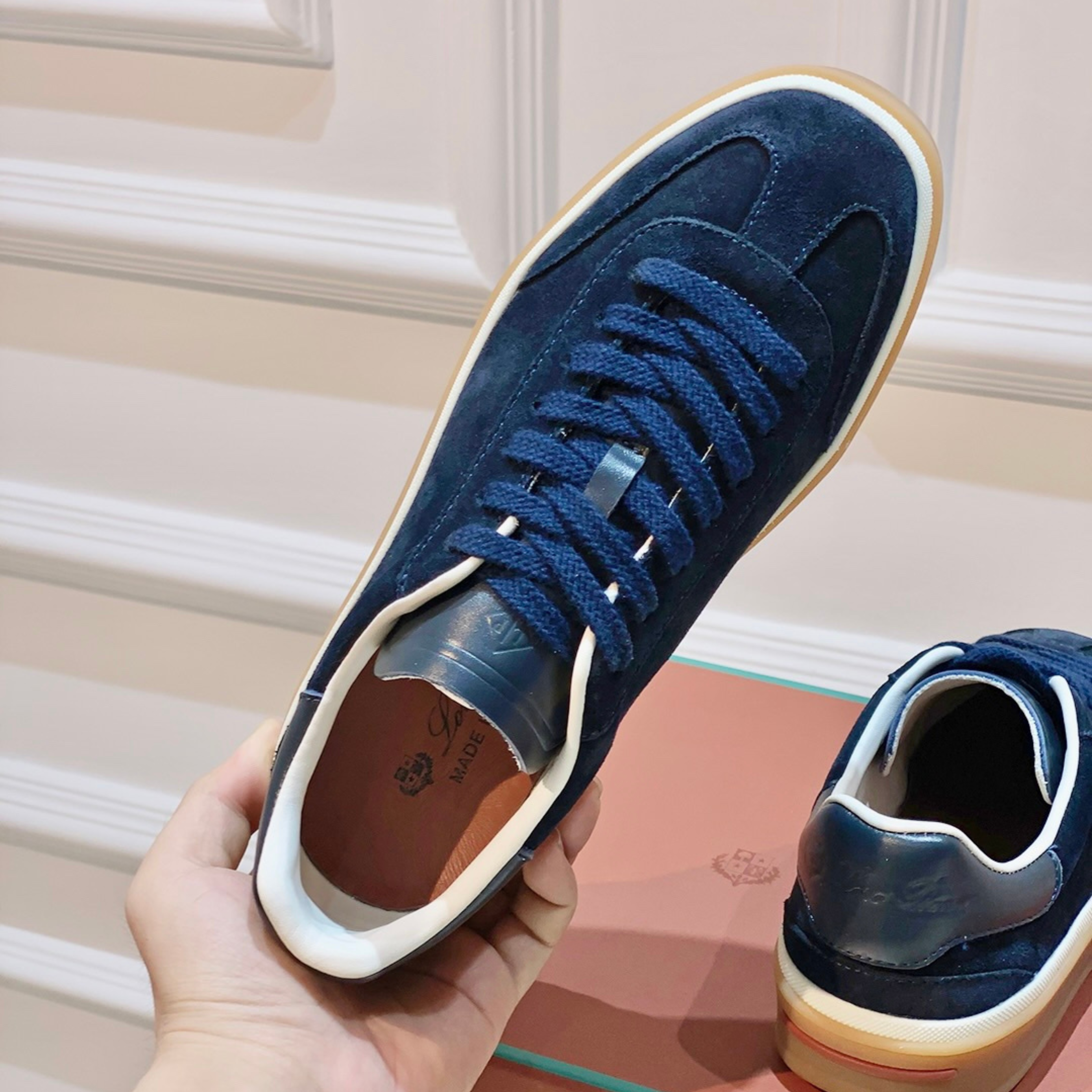 Loro Piana Tennis Walk Suede Calf Split Sneakers - Black Figs (W1CQ)