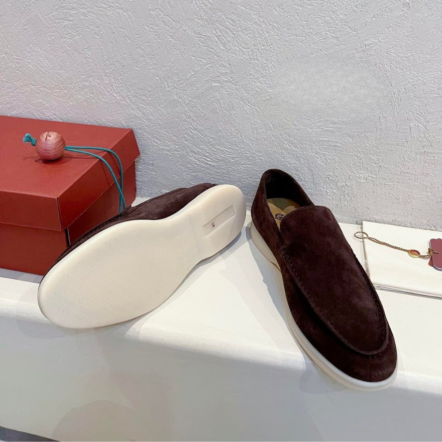 Loro Piana Summer Walk Suede Loafers - Amarone (Q08F)