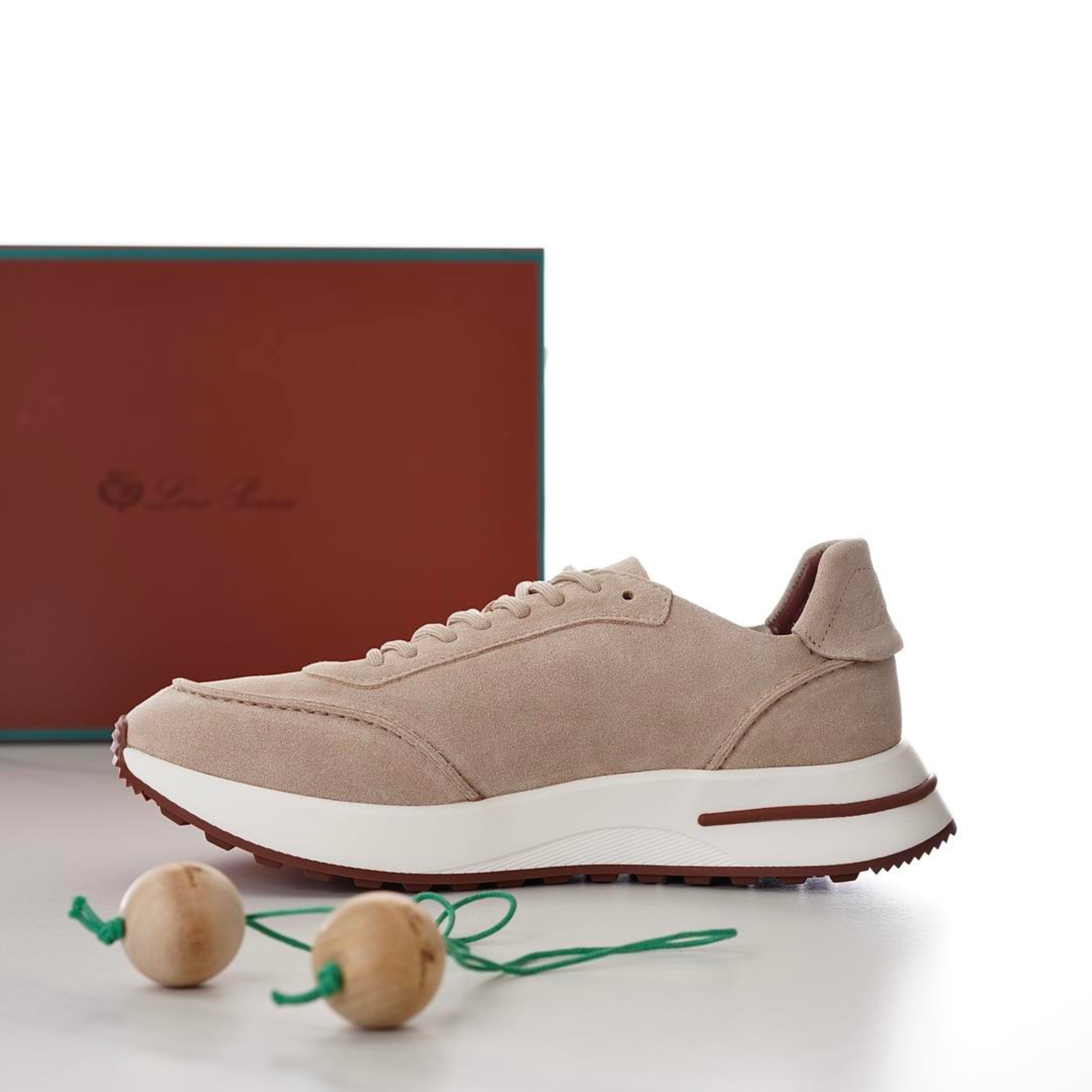Loro Piana Weekend Walk Suede Sneakers - Sand Shell