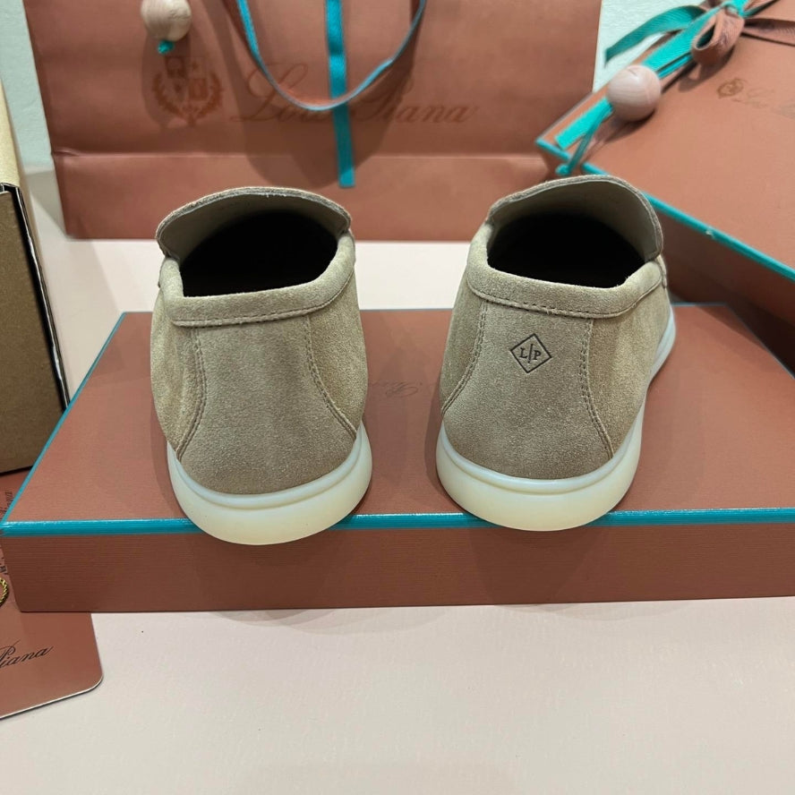 Loro Piana Summer Walk Suede Loafers - Powder Tea