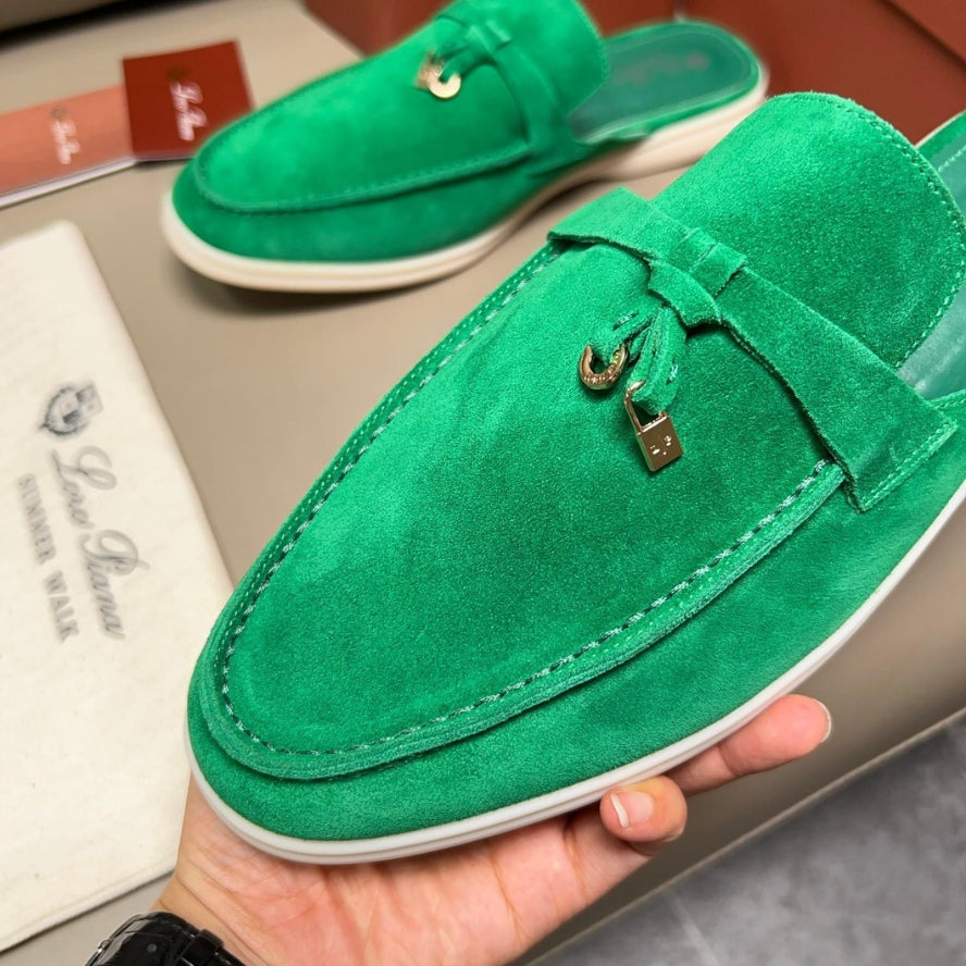 Loro Piana Babouche Charms Walk Slippers - Forest Leaves (50RT)