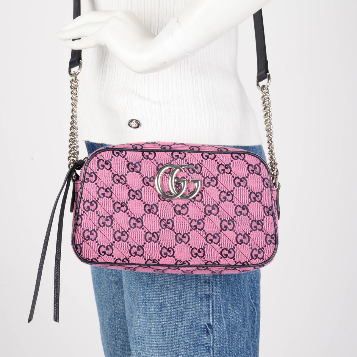 Gucci GG Canvas Quilted Marmont Shoulder Bag – Pink