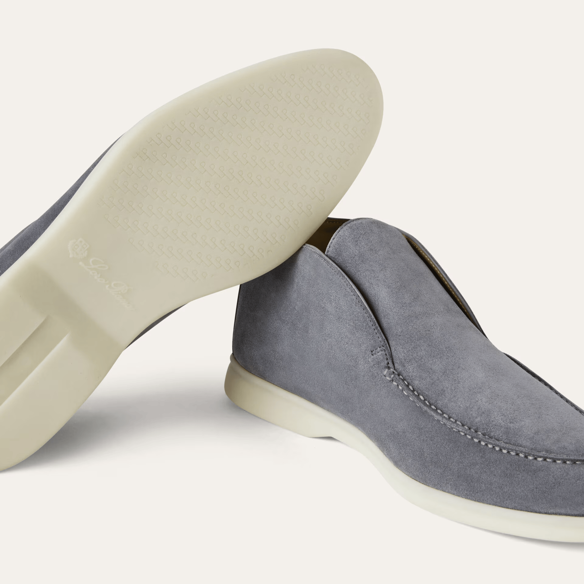 Loro Piana Open Walk Suede Ankle Boots - Frozen Blue (60JF)