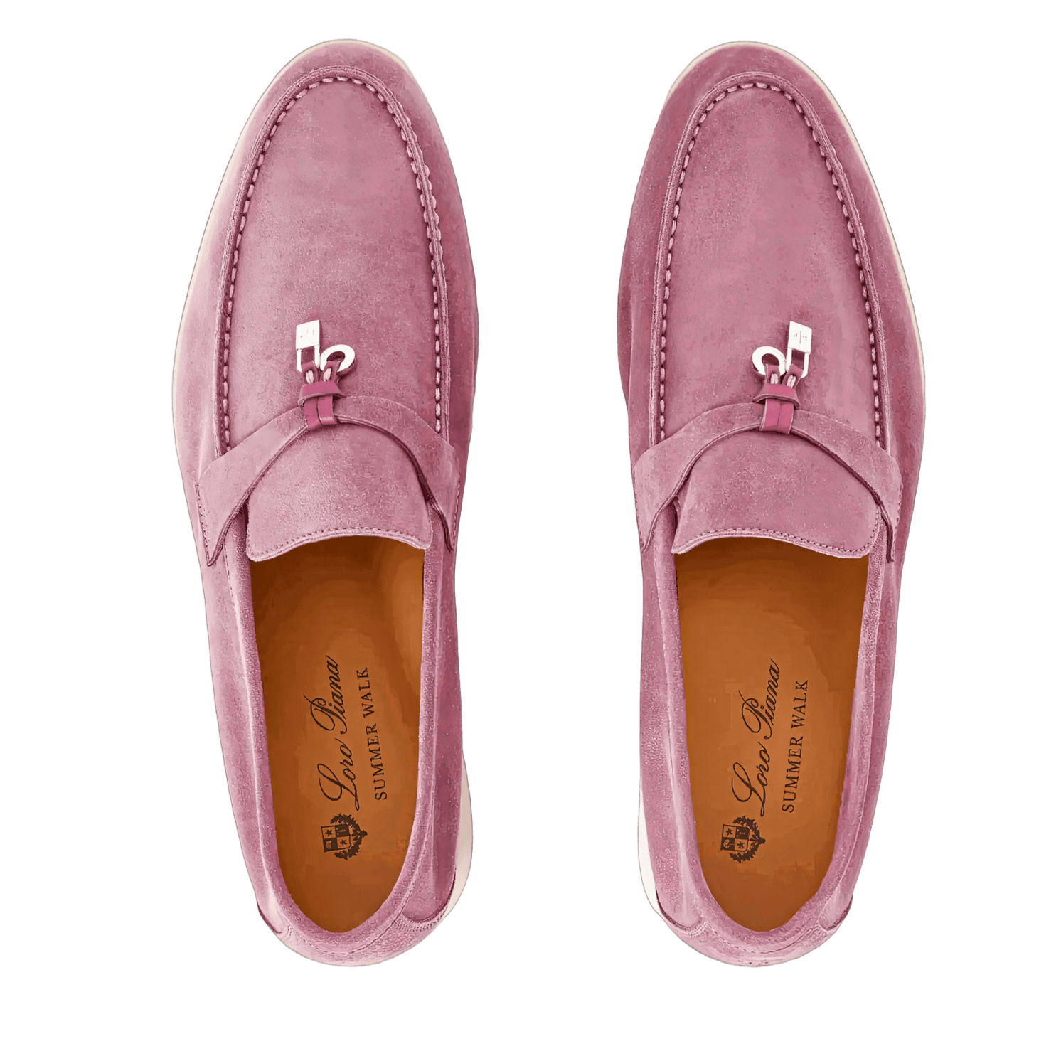 Loro Piana Summer Charms Walk Suede Loafers - Wild Mauve