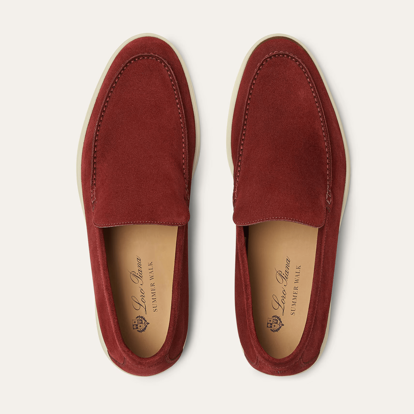 Loro Piana Summer Walk Suede Loafers - Dried Red (R0DV)