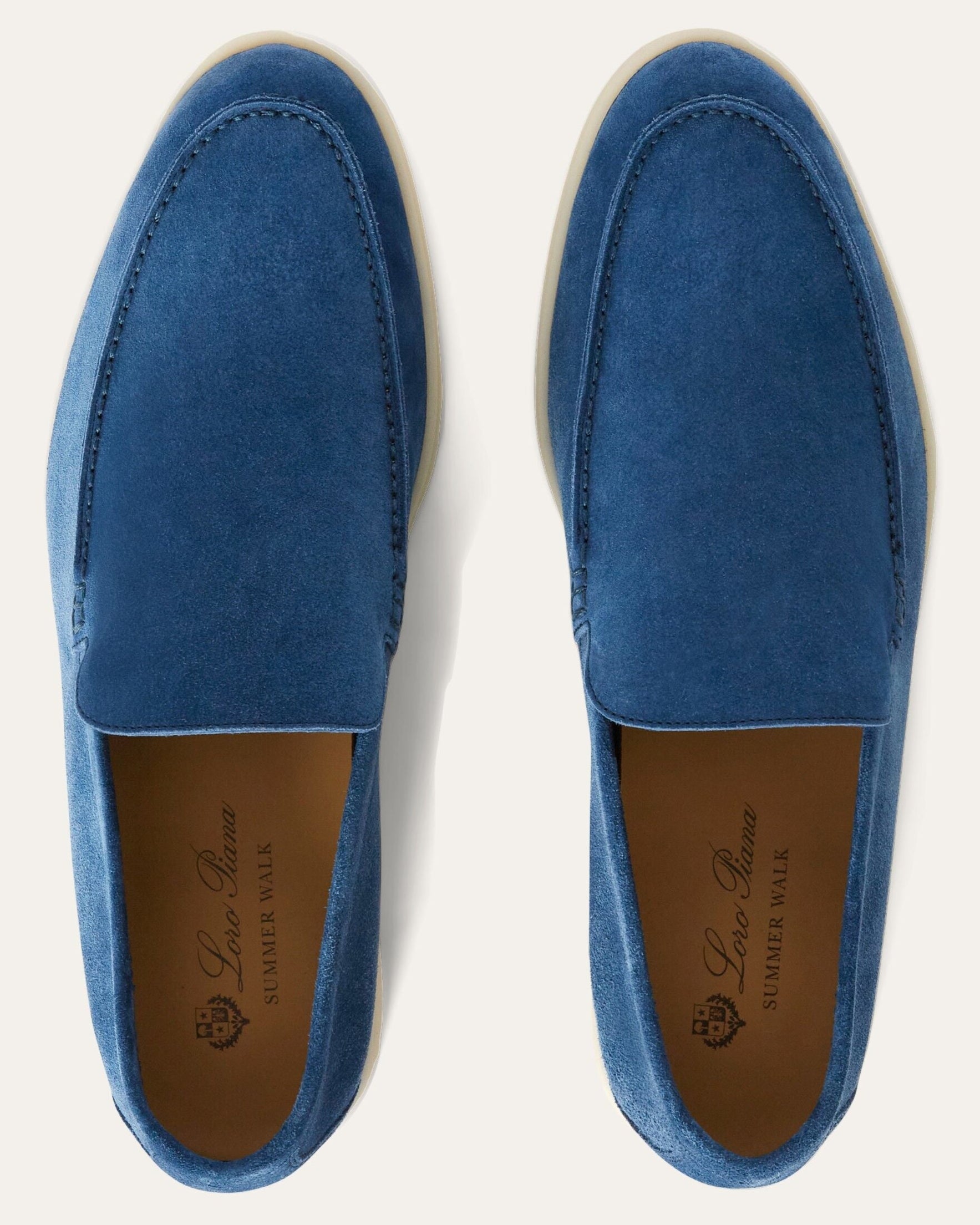 Loro Piana Summer Walk Suede Loafers - Cobalt Ink (WI72)