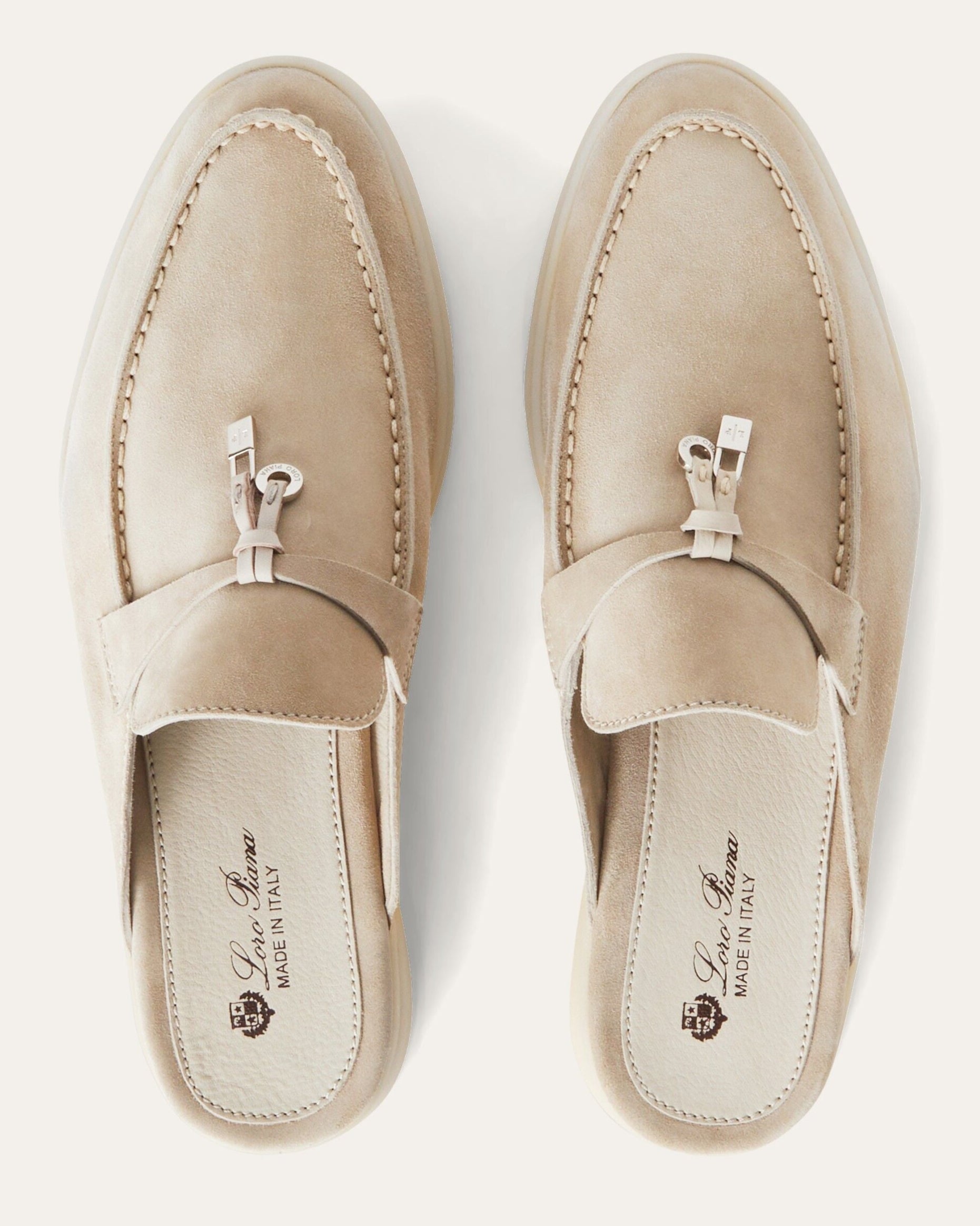 Loro Piana Babouche Charms Walk Suede Loafer - Linen (D746)