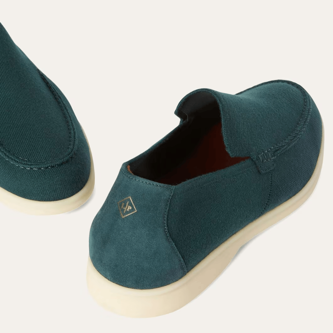 Loro Piana Summer Knitted Walk Wish® Wool Loafers - Petroleum Green