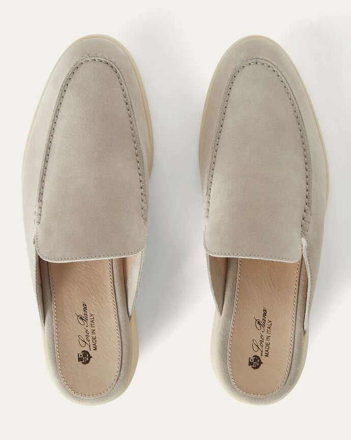 Loro Piana Babouche Walk Suede Loafers - Classic Beige (D840)