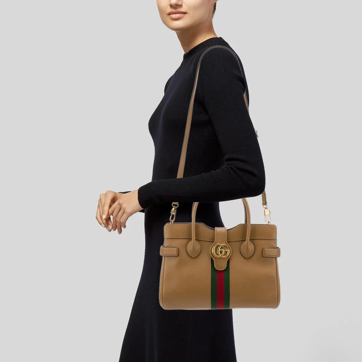 Gucci Small Dahlia GG Handle Bag – Brown