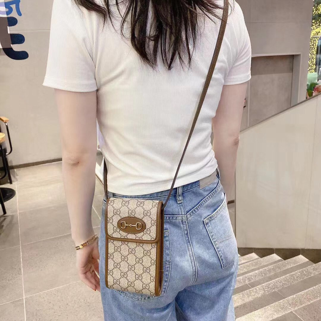 Gucci GG Supreme Mini Horsebit 1955 Crossbody Bag – Beige