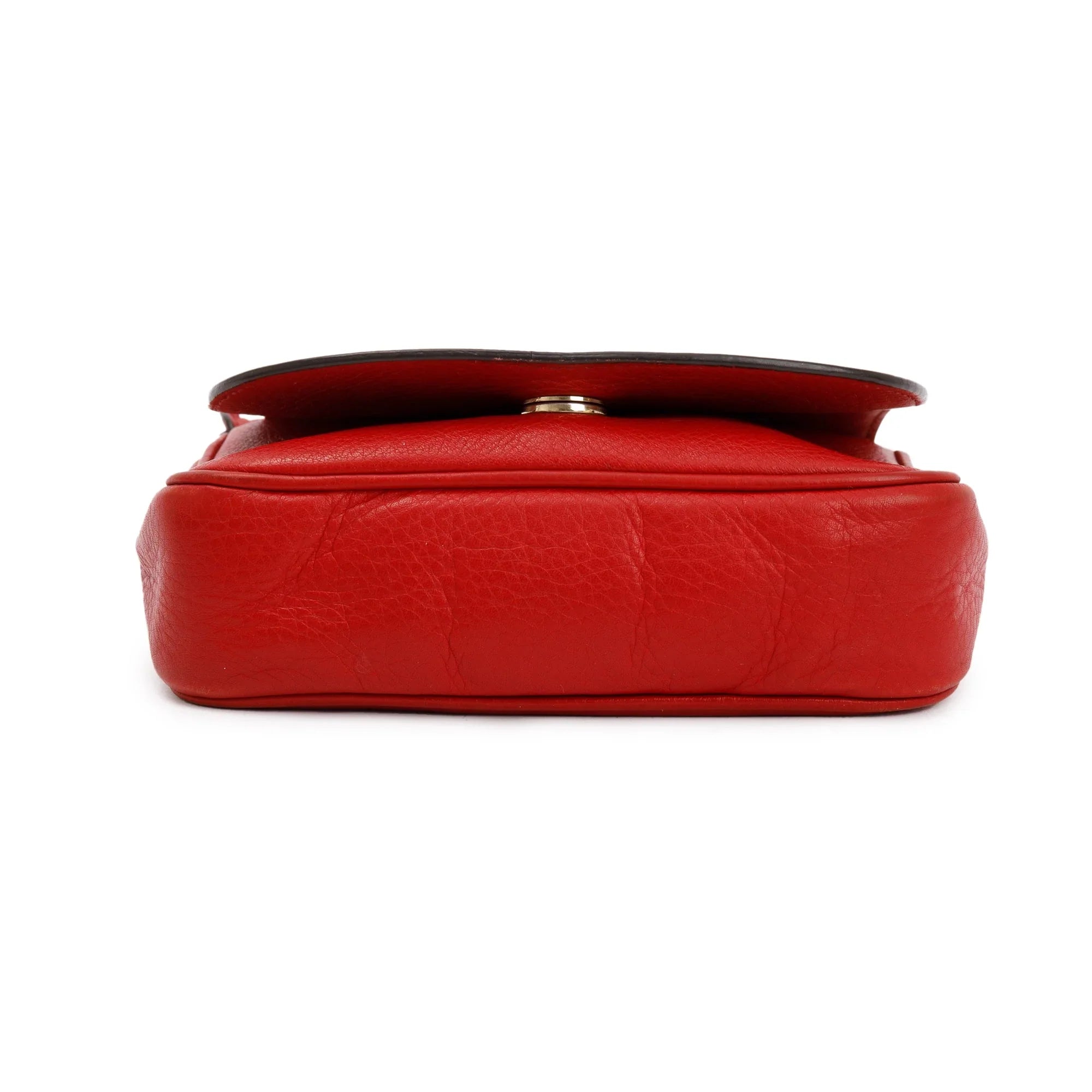 Gucci Soho Leather Flap Chain Shoulder Bag – Red
