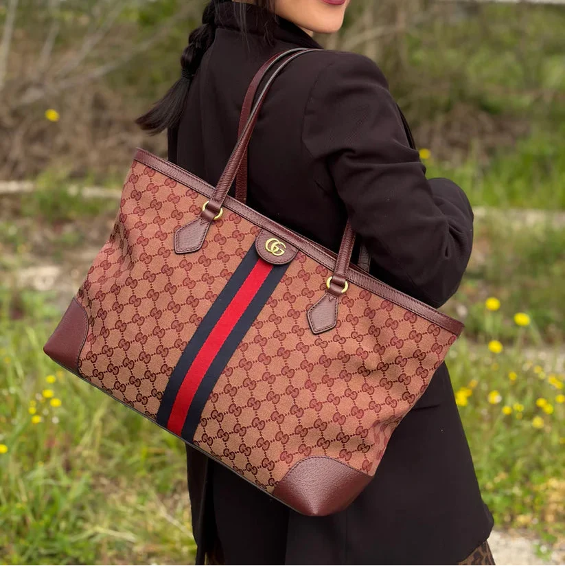 Gucci Ophidia Medium Tote Bag – Burgundy