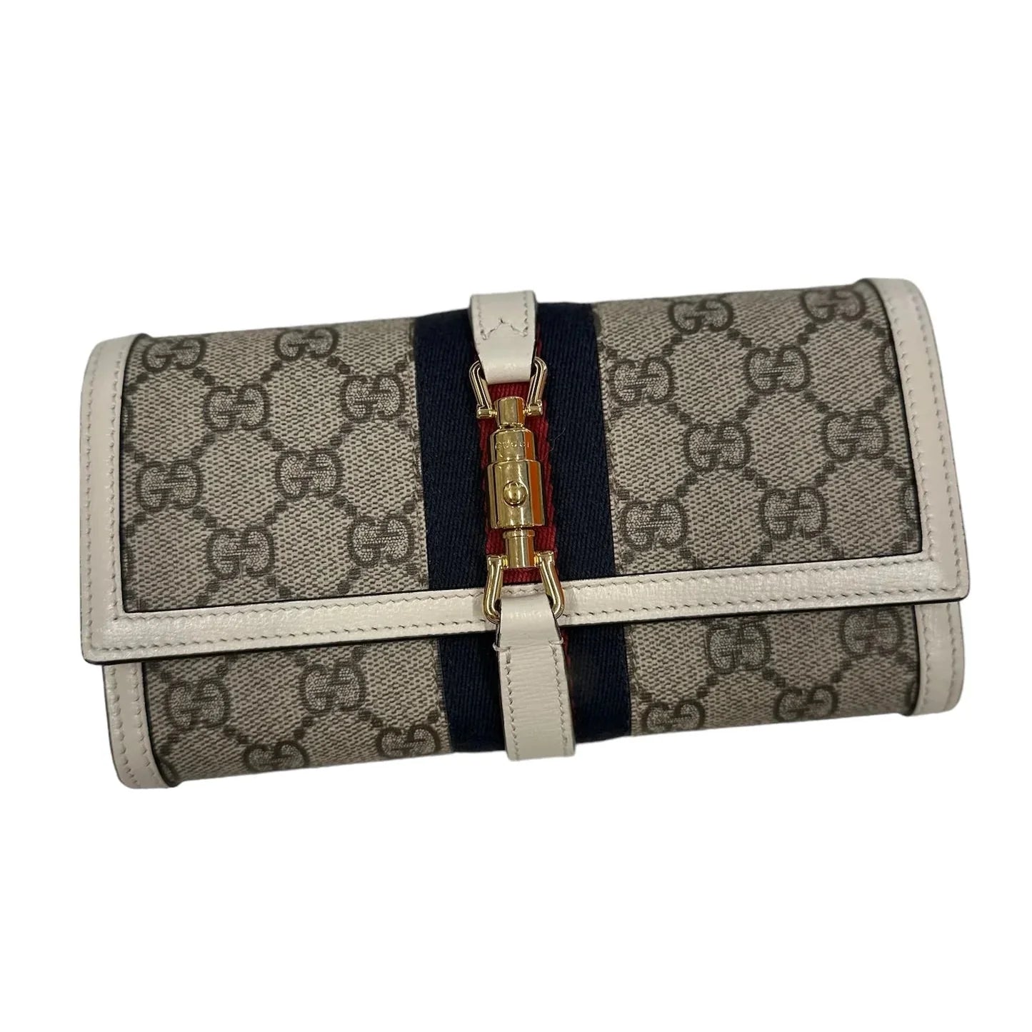 Gucci GG Supreme Jackie 1961 Chain Wallet – Beige