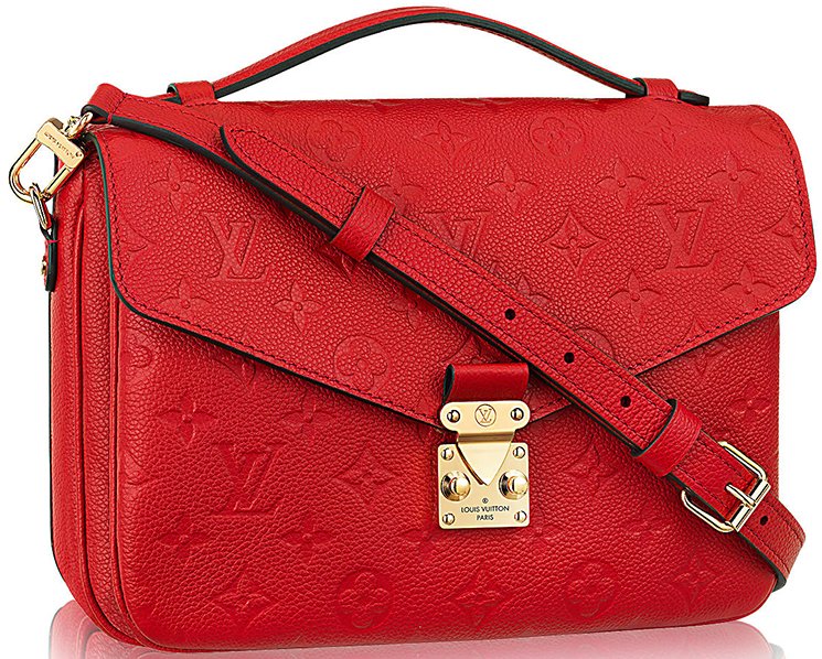 Louis Vuitton Monogram Empreinte Pochette Metis Handbag - Cherry