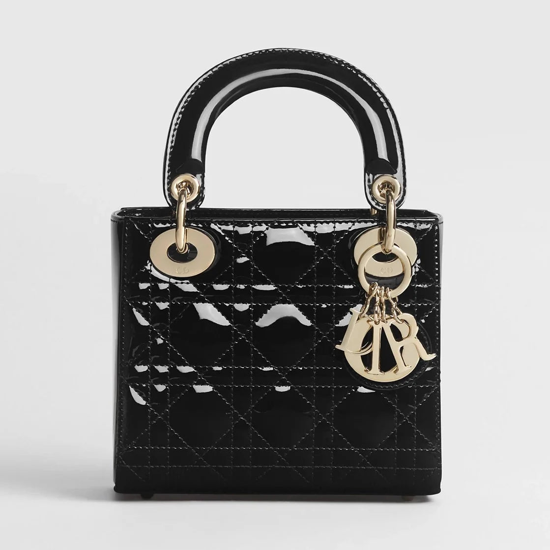 Dior Mini Lady Dior Cannage Calfskin Bag - Black