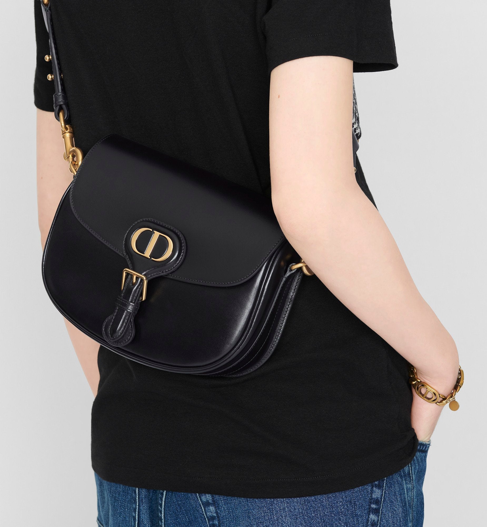 Dior Medium Calfskin Bobby Bag - Black
