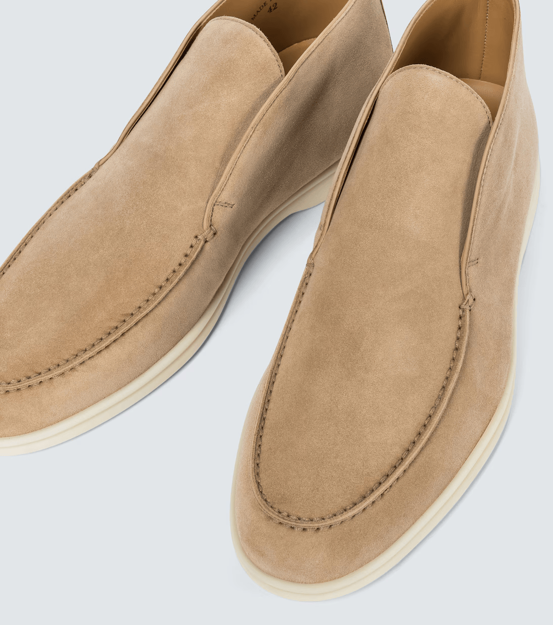 Loro Piana Open Walk Suede Ankle Boots - Woodsmoke Beige