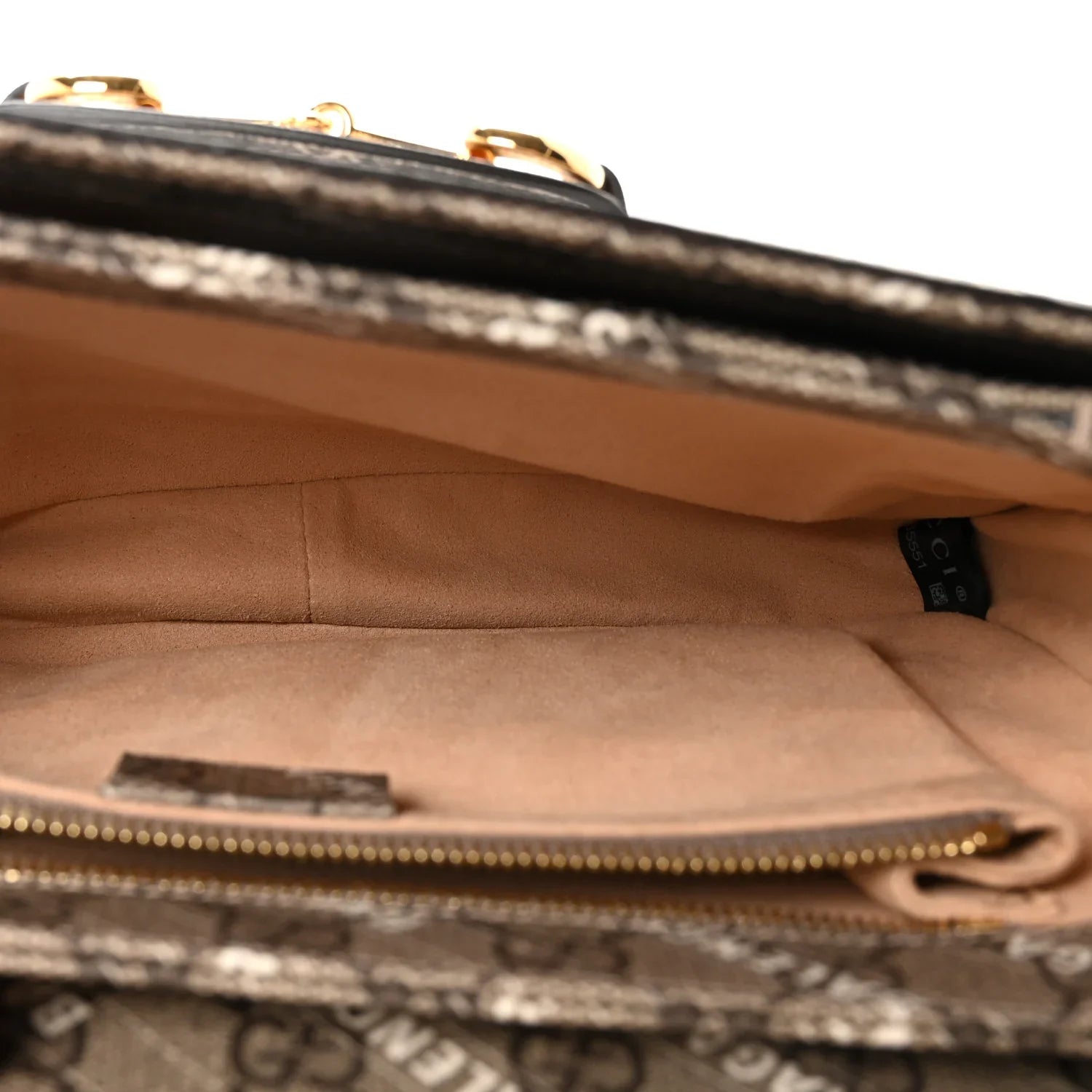 Gucci X Balenciaga GG Supreme Horsebit 1955 Small Shoulder Bag – Beige
