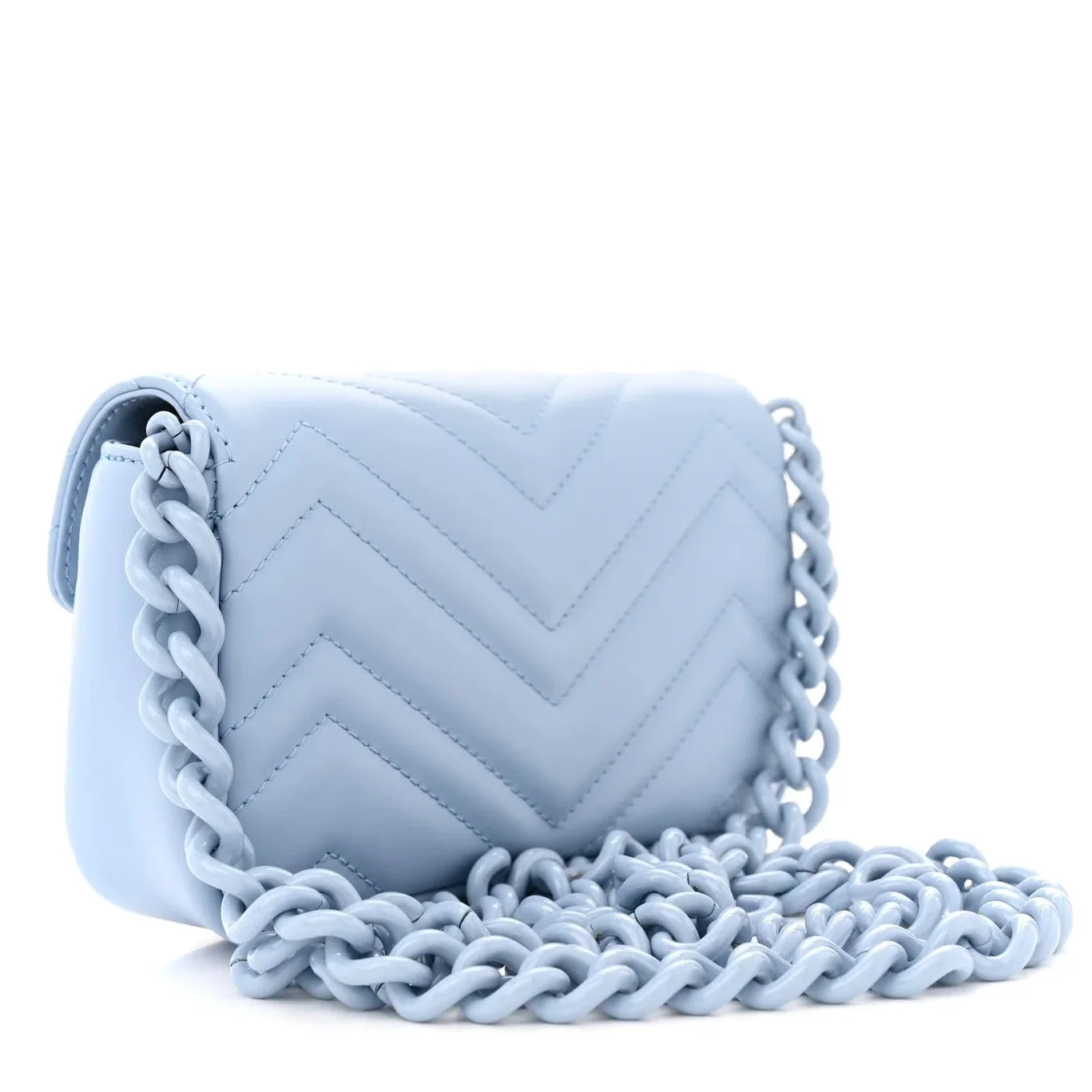 Gucci GG Marmont Leather Chain Belt Bag – Blue