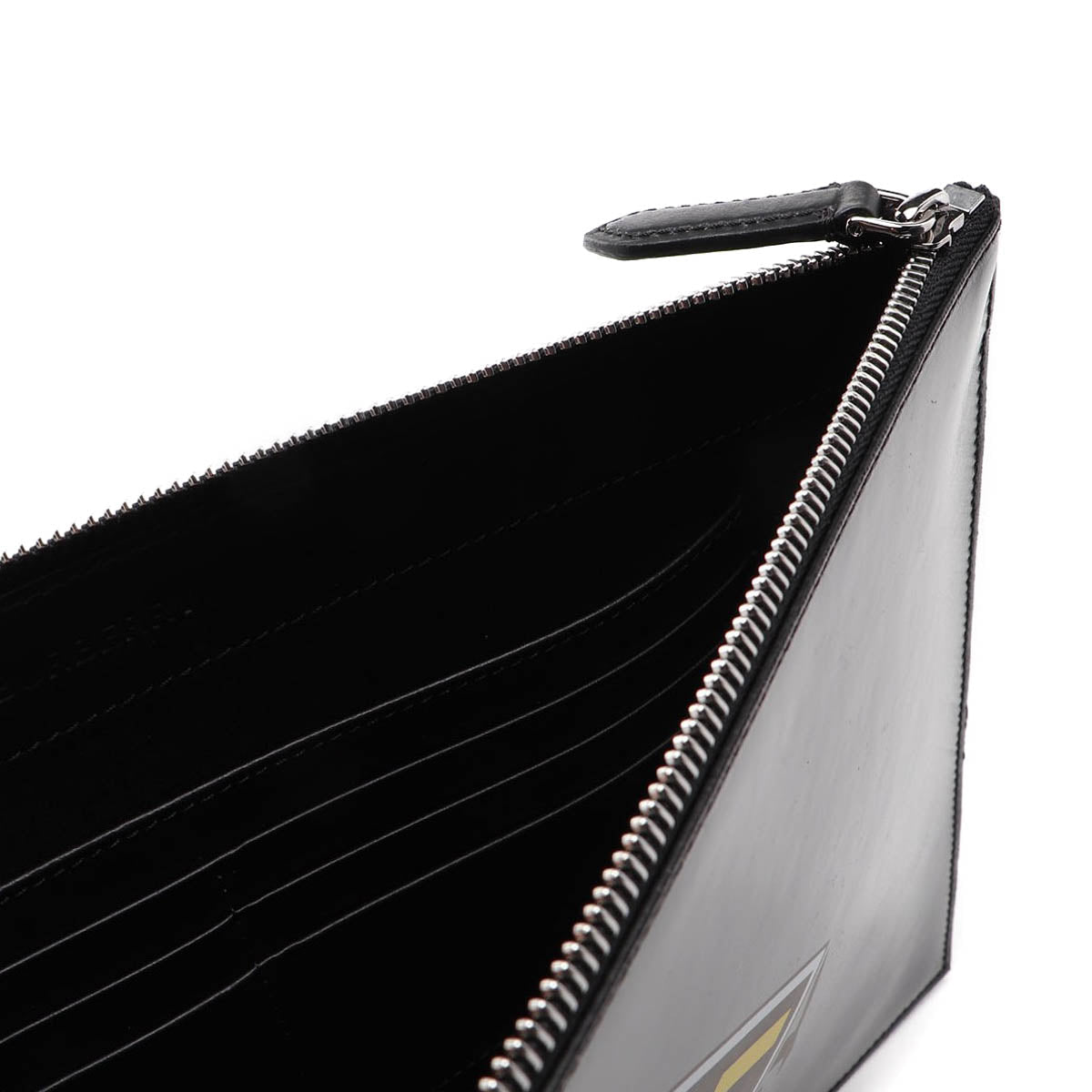 Gucci Burberry Logo Print Leather Clutch Pouch – Black
