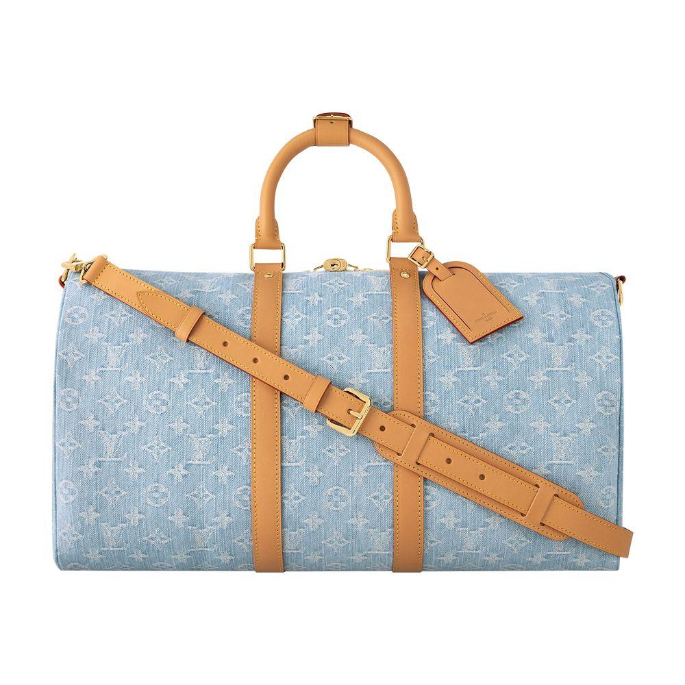 Louis Vuitton Monogram Denim Keepall Bandoulière 45 Duffle Bag – Blue
