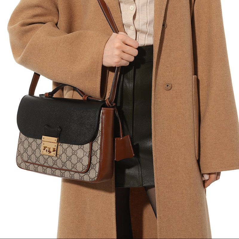 Gucci GG Supreme Padlock Shoulder Bag – Beige