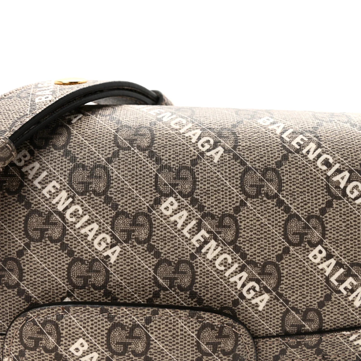 Gucci X Balenciaga GG Supreme Horsebit 1955 Small Shoulder Bag – Beige