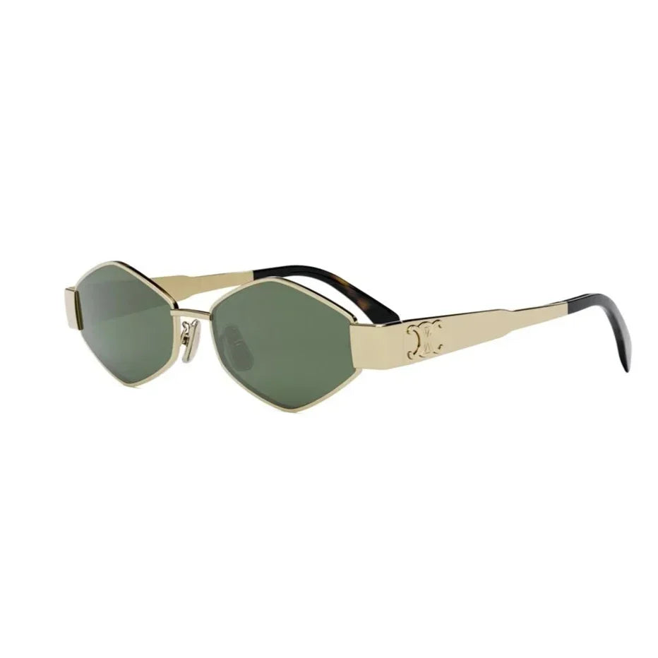 Celine CL40254 30N Triomphe Geometric Metal Gold Sunglasses display picture 3