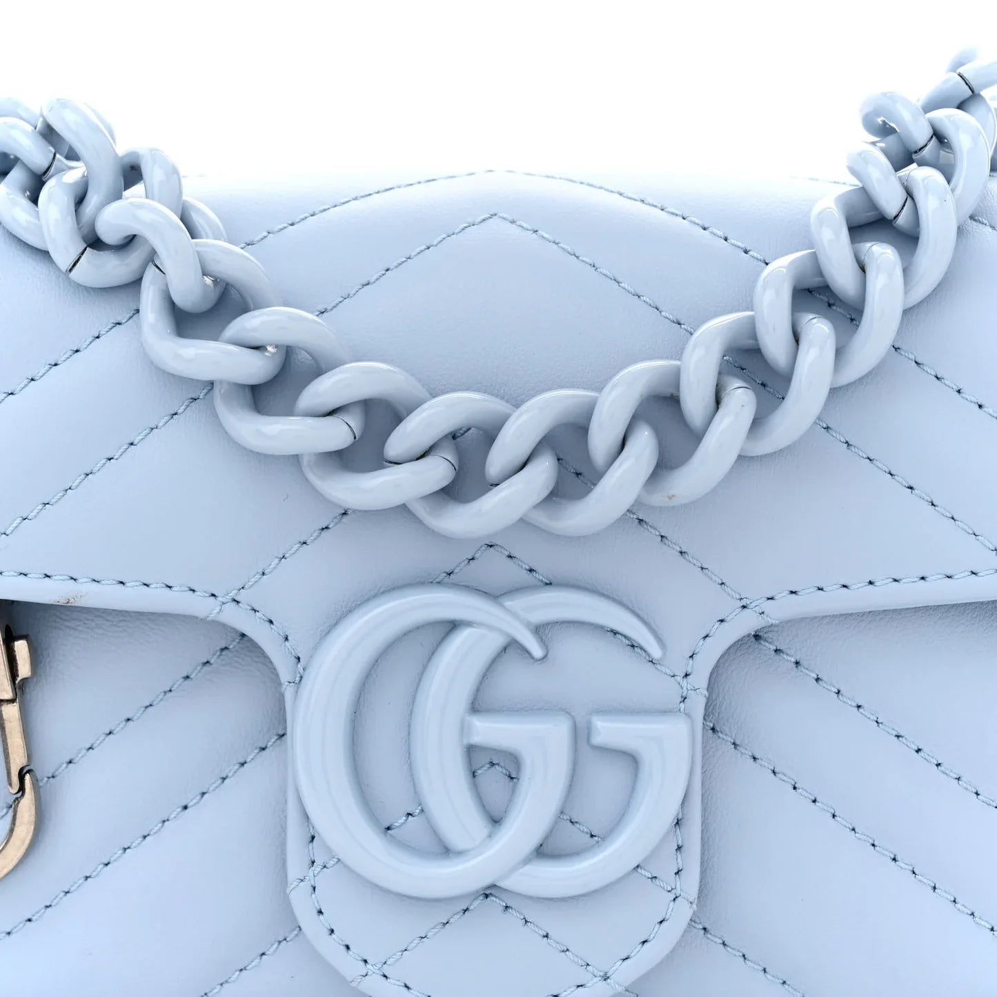 Gucci GG Marmont Leather Chain Belt Bag – Blue