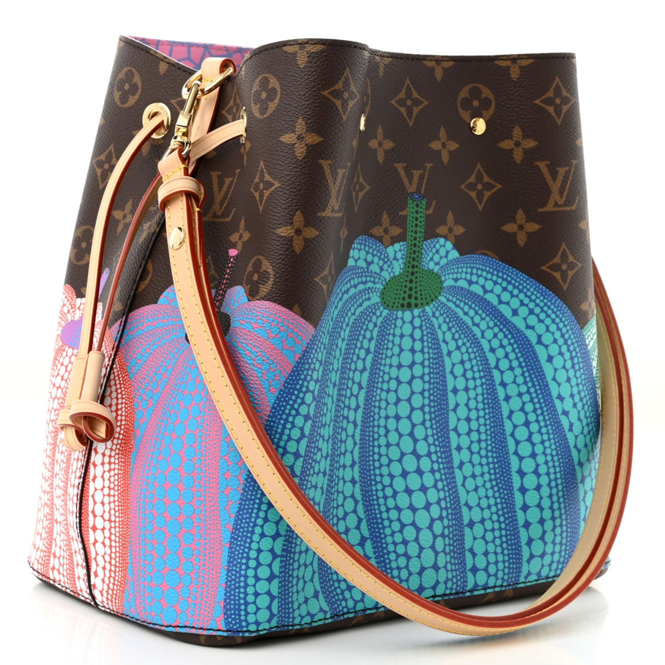 Louis Vuitton x Yayoi Kusama Pumpkin NéoNoé MM Bucket Bag - Brown