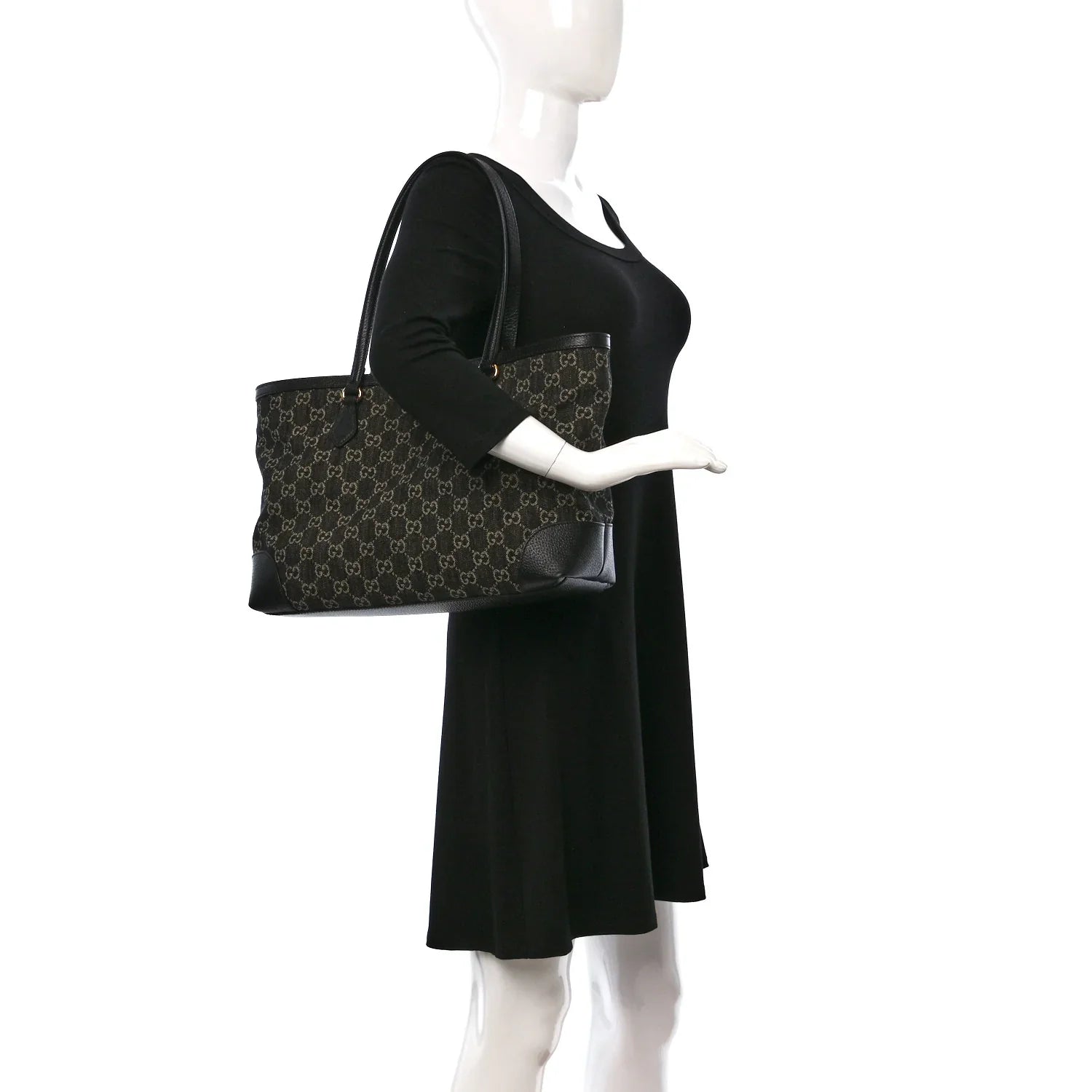 Gucci GG Monogram Medium Ophidia Shopping Tote Bag – Black