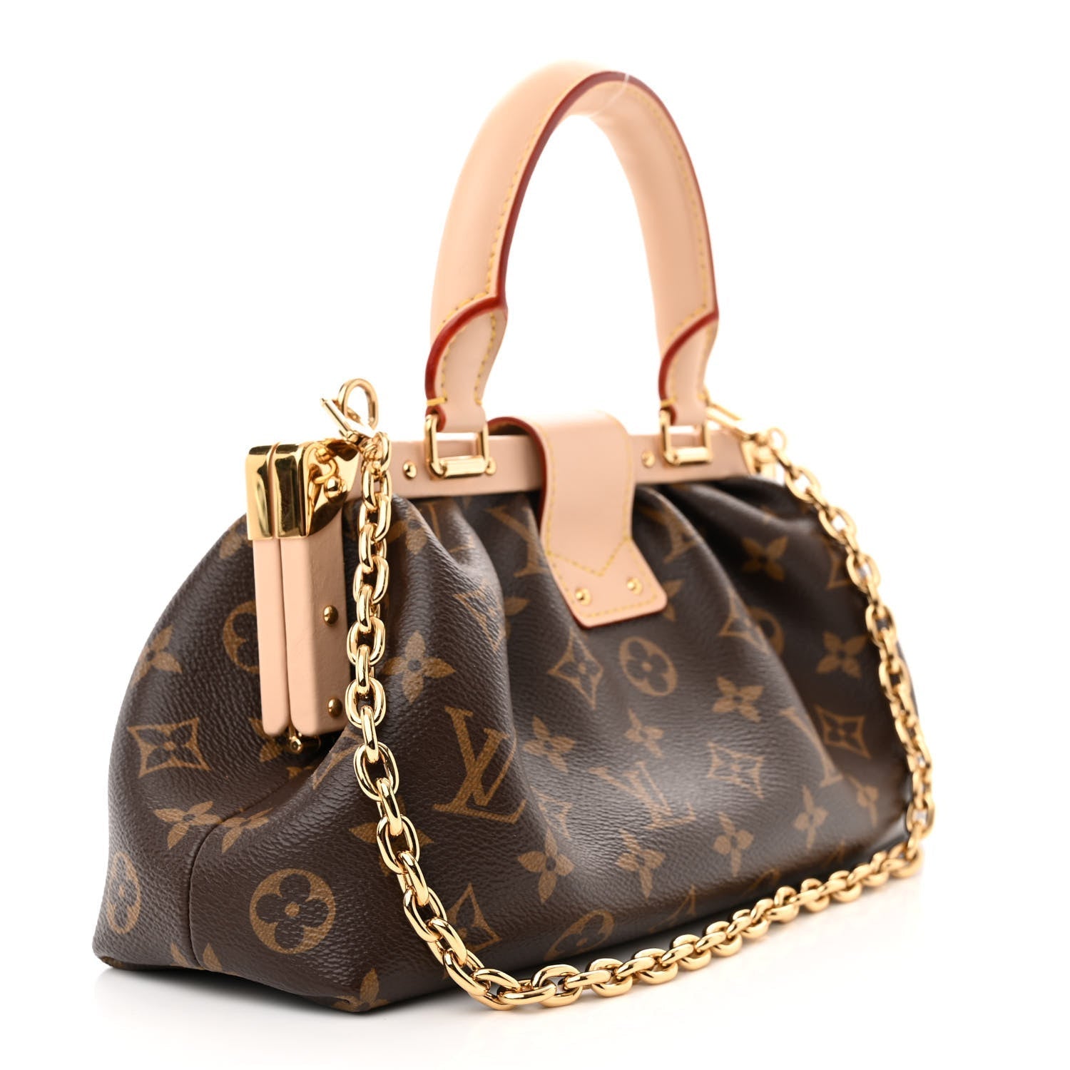 Louis Vuitton Monogram Top Handle Clutch Handbag – Brown