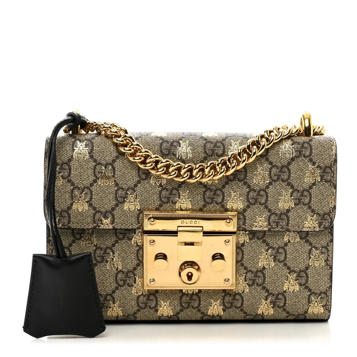 Gucci Bees Padlock Small Shoulder Bag – Beige
