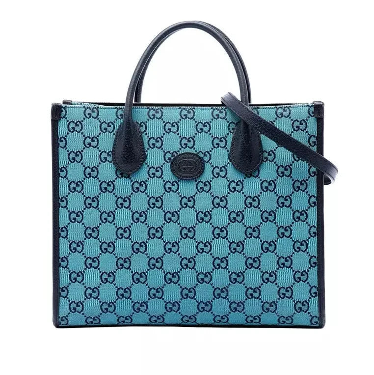Gucci Calfskin Retro Tote Bag – Blue