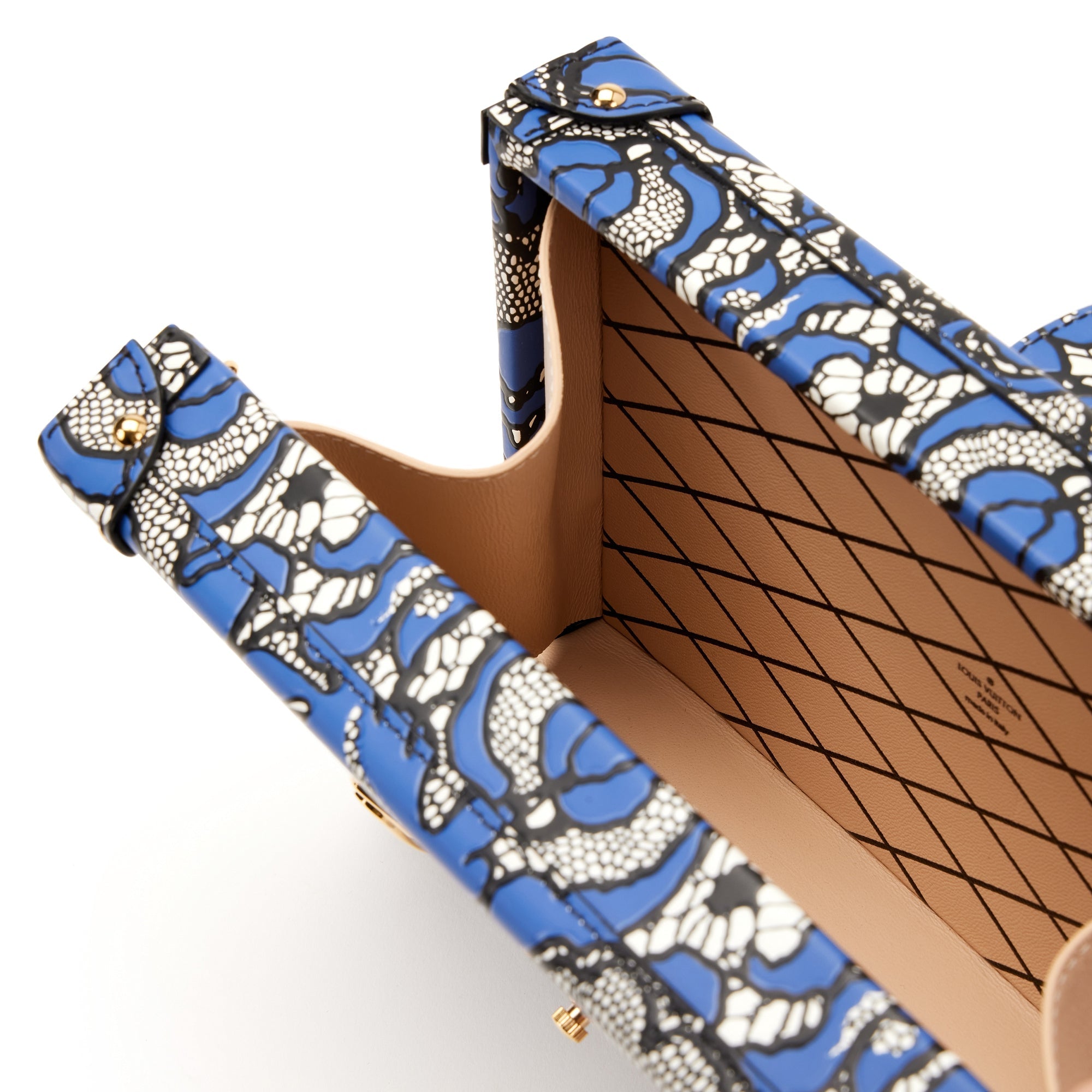 Louis Vuitton Floral Lace Print Petit Malle Handbag - Blue