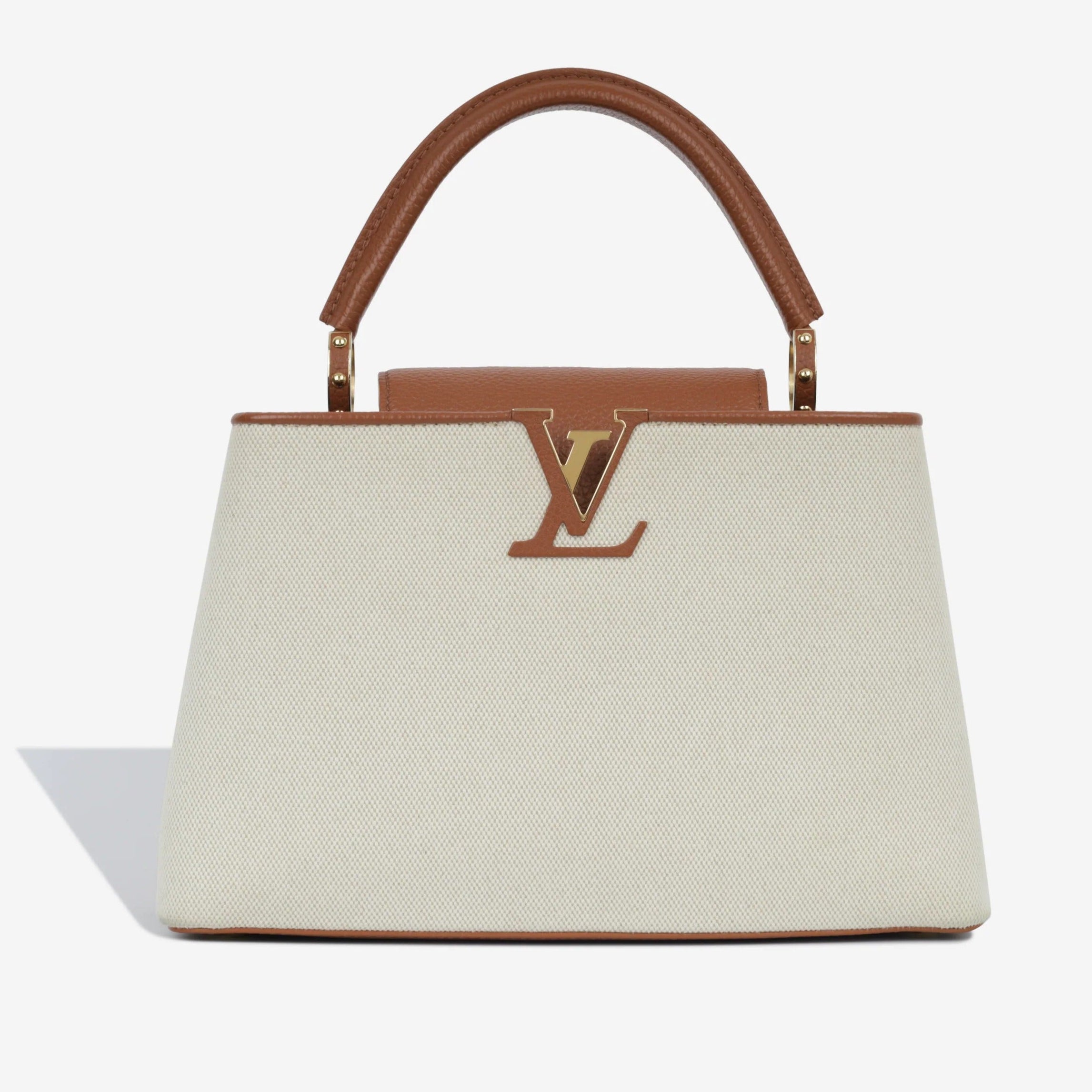 Louis Vuitton Taurillon Leather Capucines MM Handbag – Ecru Beige