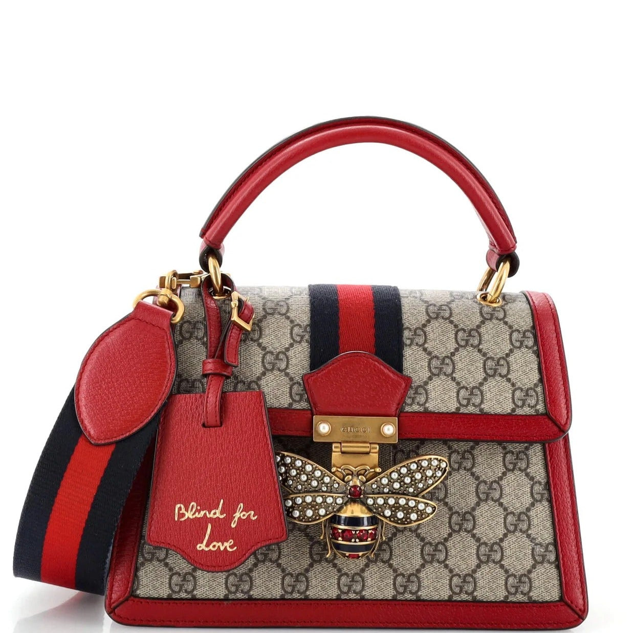 Gucci GG Supreme Canvas Queen Margaret Handbag – Red
