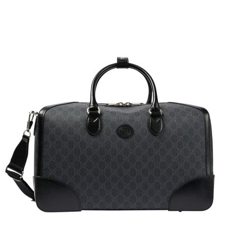 Gucci GG Supreme Canvas Interlocking G Duffle Bag – Black