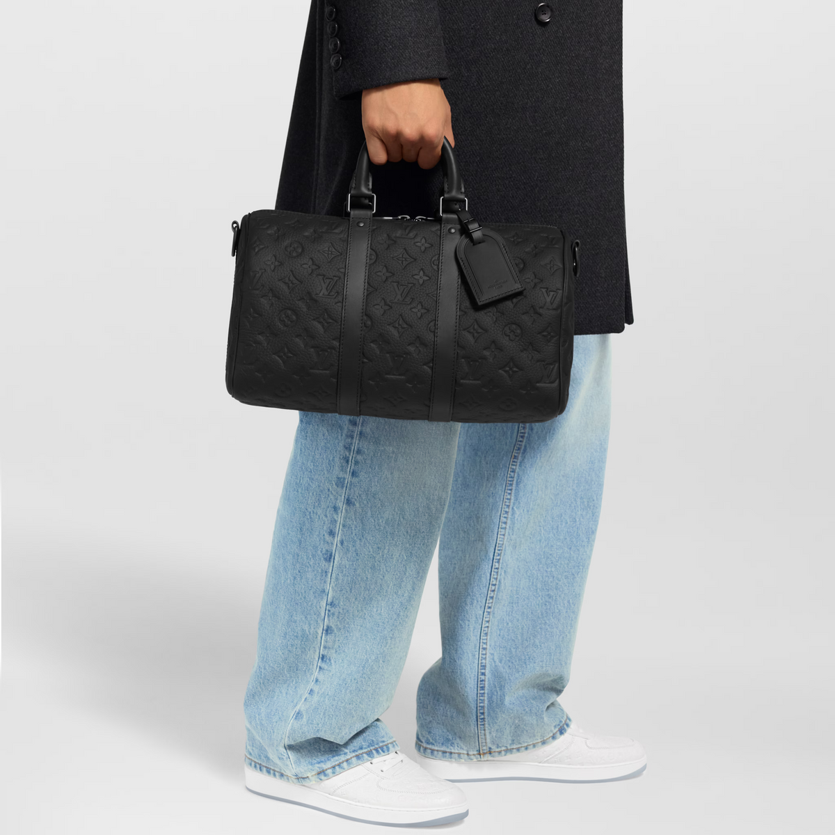 Louis Vuitton Taurillon Monogram Keepall Bandoulière 35 Duffle Bag – Black