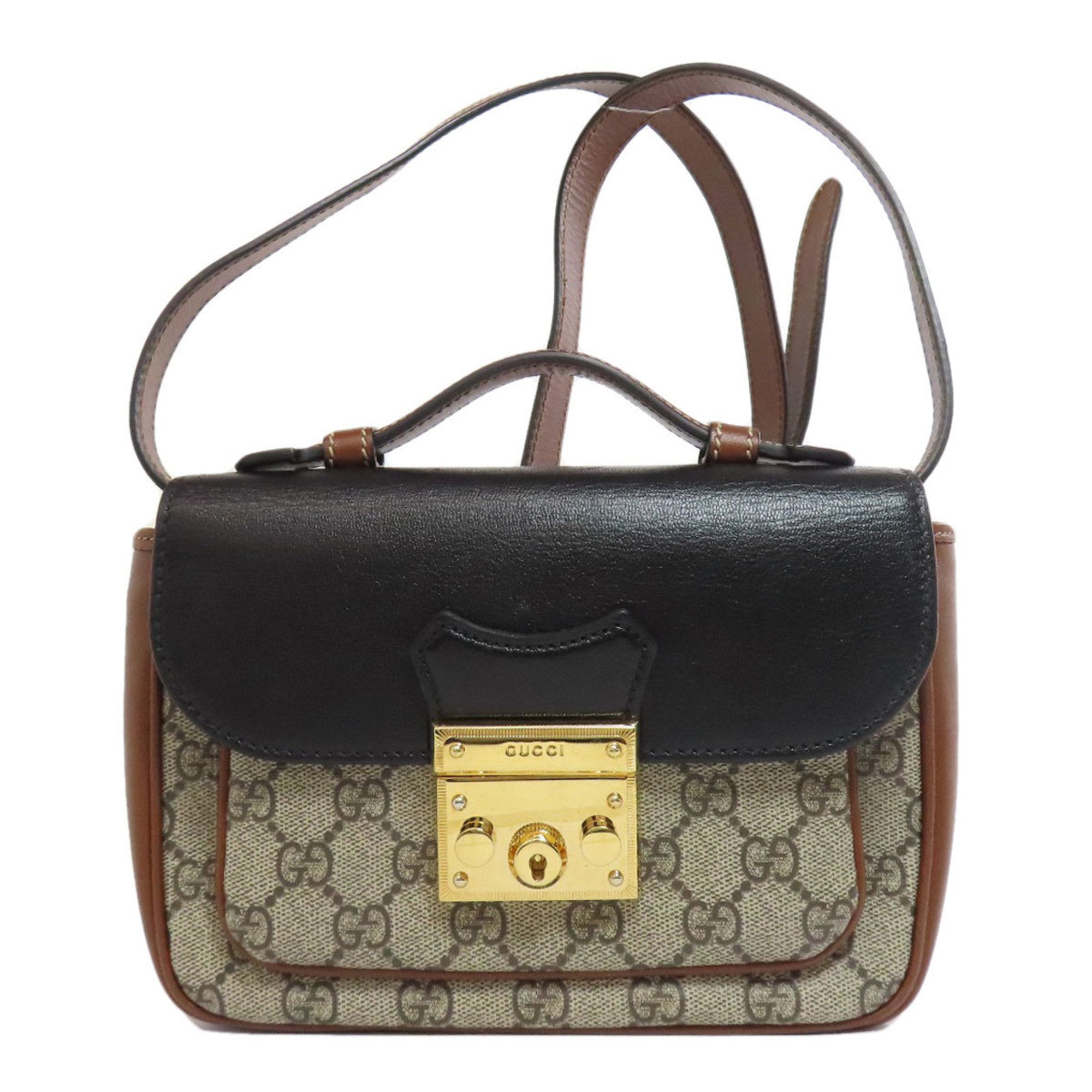 Gucci GG Supreme Padlock Shoulder Bag – Beige