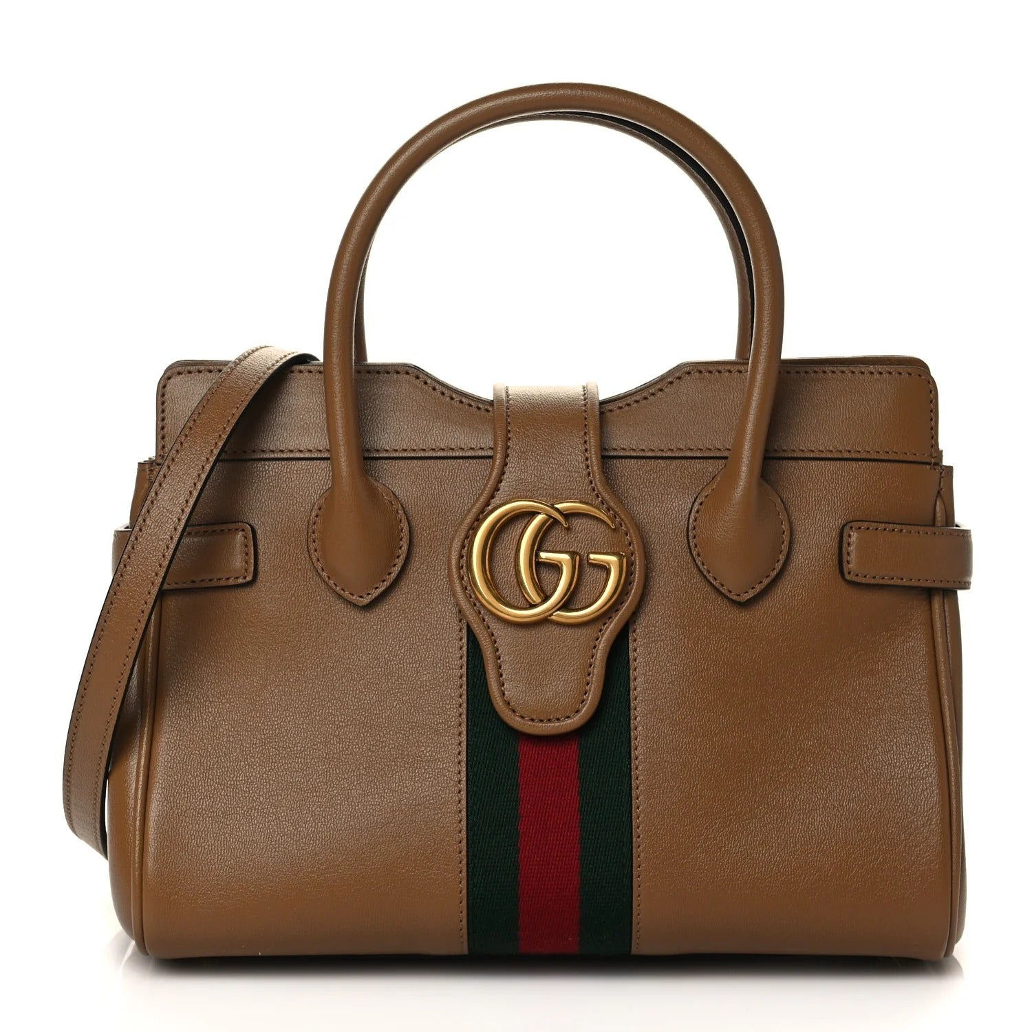Gucci Small Dahlia Top Handle Bag – Tan Calfskin