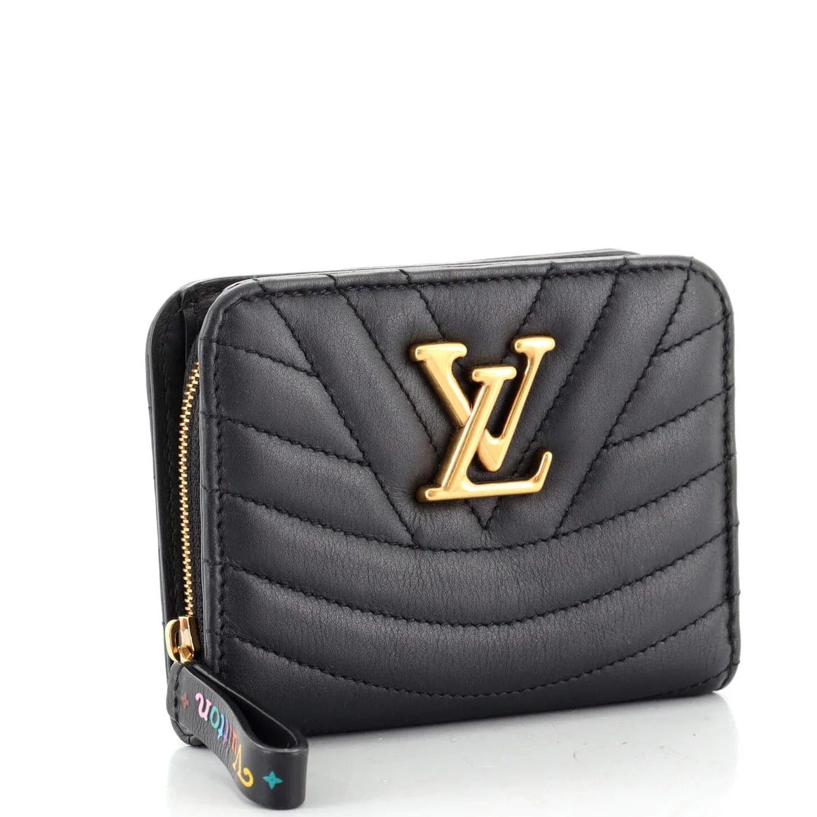 Louis Vuitton New Wave Quilted Leather Compact Wallet - Black